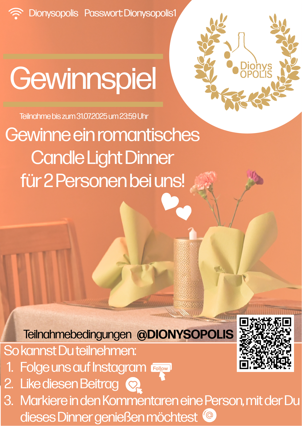 Gewinnspiel Candle Light Dinner